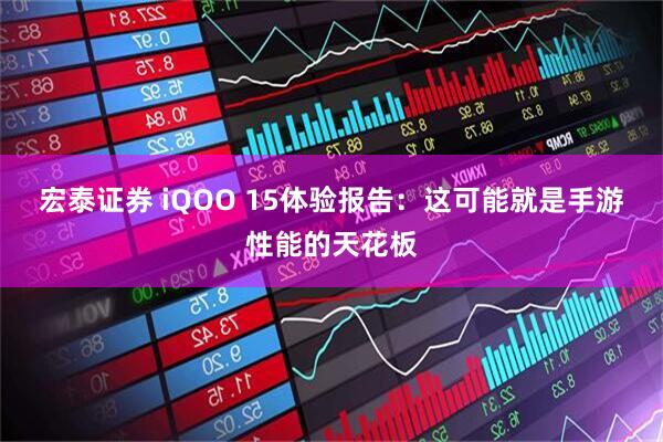 宏泰证券 iQOO 15体验报告：这可能就是手游性能的天花板